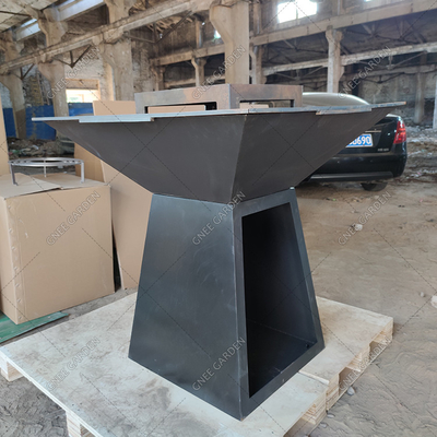 Corten Çelik Barbekü Ateş Çukuru Izgara Yamuk Şekilli Bahçe İçin Açık Pişirme Izgaraları