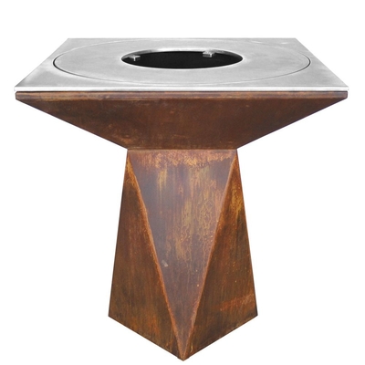 Barbekü Dış Mekan Pişirme İçin Önceden Paslanmış Corten Çelik Ateş Çukuru