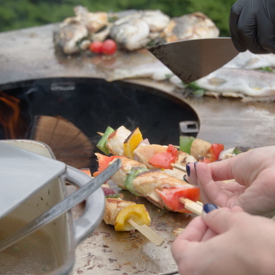 Barbekü Dış Mekan Pişirme İçin Önceden Paslanmış Corten Çelik Ateş Çukuru