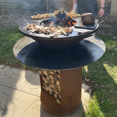 Pişirme Açık Corten Metal Barbekü Izgara Ağır Hizmet
