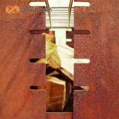 1200mm Kare Corten Çelik Barbekü Izgara Kömür Yakma Dekoratif