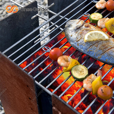 1200mm Kare Corten Çelik Barbekü Izgara Kömür Yakma Dekoratif