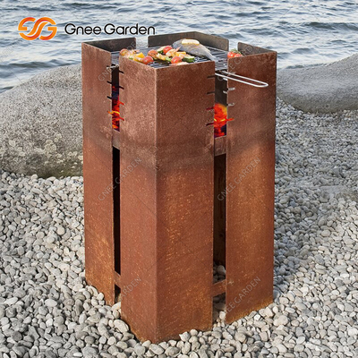 Pişirme Açık Corten Metal Barbekü Izgara Ağır Hizmet