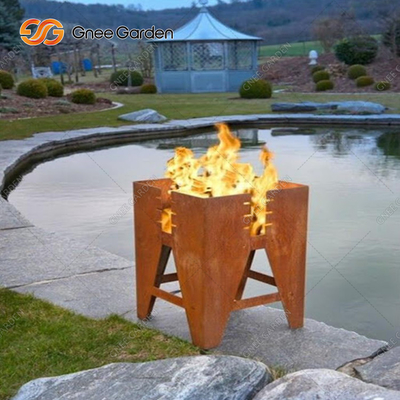 Açık Veranda Mutfak Pişirme Corten Çelik Kömür Barbekü Izgara Özel