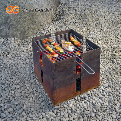 Bahçe Açık Pişirme için Metal Ahşap Yanan Açık Ateş Çukuru Barbekü Izgara