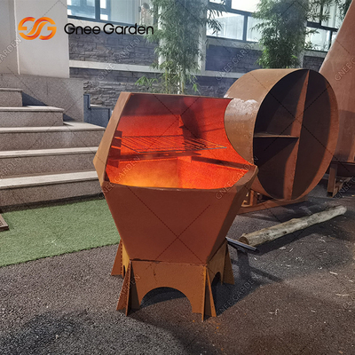 Barbekü için Corten Çelik Açık Pişirme Kömür Izgaraları