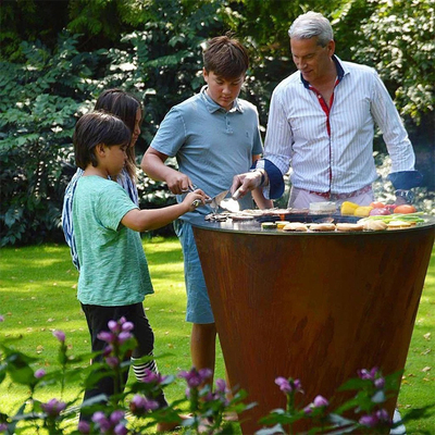 Pişirme Açık Corten Metal Barbekü Izgara Ağır Hizmet