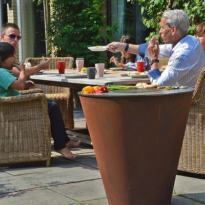 Açık Pişirme Barbekü Izgara Bahçe Veranda Corten Çelik Açık Barbekü Izgaralar