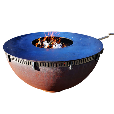 Kamp Barbekü Yanan Çift Katmanlı Taşınabilir Şenlik Ateşi Çukuru Corten Çelik