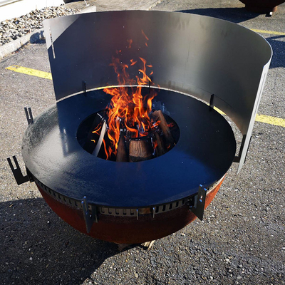 Kamp Barbekü Yanan Çift Katmanlı Taşınabilir Şenlik Ateşi Çukuru Corten Çelik