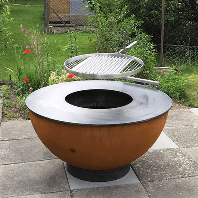 Dayanıklı Açık Mutfak Barbekü Izgaraları Corten Çelik Barbekü Ateş Çukuru Izgarası