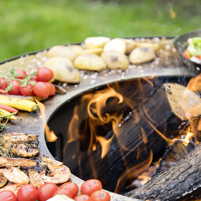 Dayanıklı Açık Mutfak Barbekü Izgaraları Corten Çelik Barbekü Ateş Çukuru Izgarası