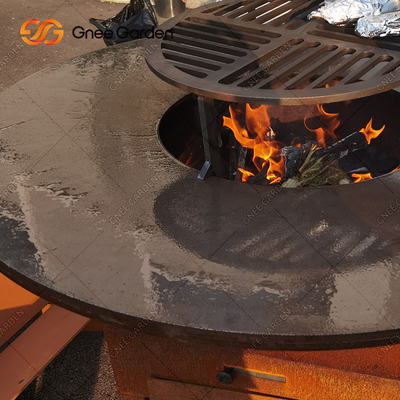 Kömür Corten Çelik Dış Mekan Pişirme Izgaraları Arka Bahçe Dekoratif