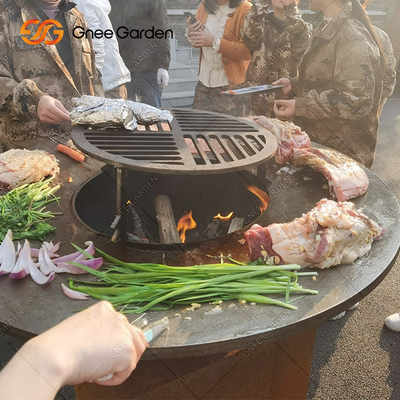 Bahçe Pas Corten Çelik Dış Mekan Pişirme Izgaraları Ateş Çukuru Barbekü Izgara Paketleme Hizmetleri