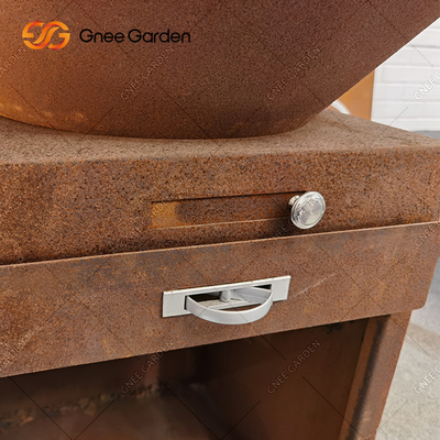 Açık Havada Pişirme BARBEKÜ Izgara Ağır Hizmet Antika Ateş Çukuru Corten Metal Barbekü