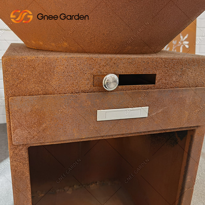 Açık Havada Pişirme BARBEKÜ Izgara Ağır Hizmet Antika Ateş Çukuru Corten Metal Barbekü
