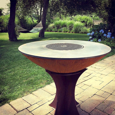 Ayrılabilir Tabanlı 1000mm Corten Çelik Dış Mekan Pişirme Izgaraları