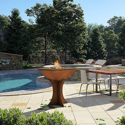 Ayrılabilir Tabanlı 1000mm Corten Çelik Dış Mekan Pişirme Izgaraları