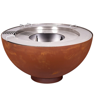 Özelleştirilmiş Izgara Halkalı 1000mm Açık Corten Çelik Ateş Çukuru Barbekü