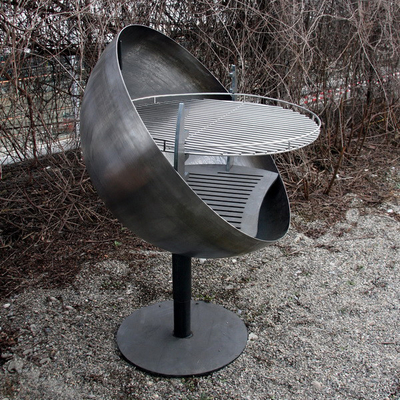 Barbekü için Gnee Garden Rüzgar Geçirmez Ayarlanabilir Ateş Çukuru Izgara 110cm Yükseklik