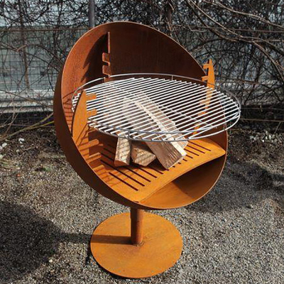 Barbekü için Gnee Garden Rüzgar Geçirmez Ayarlanabilir Ateş Çukuru Izgara 110cm Yükseklik