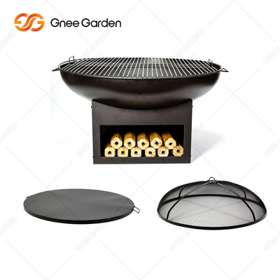 Doğal Pas Corten Çelik Metal Büyük Barbekü Izgara Açık Ateş Çukuru Özelleştirilmiş