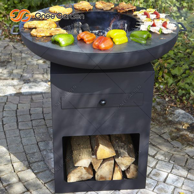 Açık Veranda Mutfak Pişirme Corten Çelik Kömür Barbekü Izgara Özel
