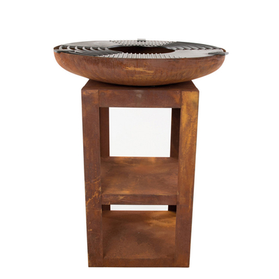 Modern Açık Mutfak Corten Çelik Izgara Ahşap Yanan Kamp Barbekü Izgarası