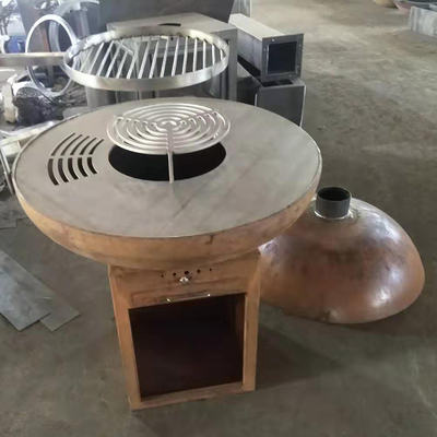 Açık Mutfak Barbekü Pişirme için Modern Kömür Paslı Finish Corten Çelik Ateş Çukuru