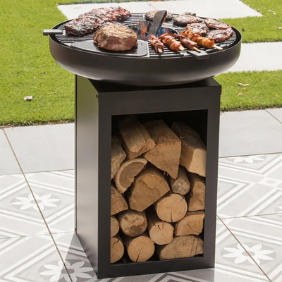 Corten Çelik Kömür Ev Barbekü Izgara Arka Bahçe Şömine