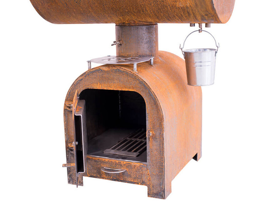 Açık Corten Çelik BARBEKÜ Yangın Izgara Kömür Sigara İçen Daire Plancha Izgara Plakalı