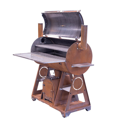 Açık Corten Çelik Ateş Çukuru Barbekü Pişirme Izgaralı Kamp Pişirme Ocağı