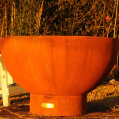 Açık Kamp için Ahşap Yanan Corten Çelik Yuvarlak Ateş Çukuru