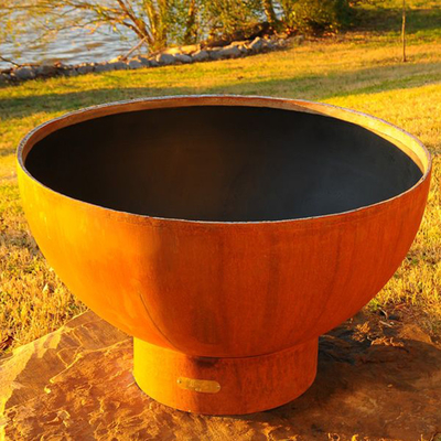 Açık Kamp için Ahşap Yanan Corten Çelik Yuvarlak Ateş Çukuru