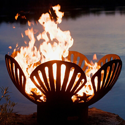 Backyard Patio için Sıcak Tutma Paslı 100cm Corten Çelik Ateş Çukuru