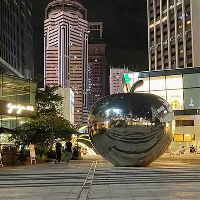Gnee Garden 3.5m Elma Şeklinde Paslanmaz Çelik Yapıt, Plaza Dekorasyonu İçin