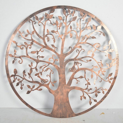 61.5 Cm Bronz Hayat Ağacı Metal Bahçe Duvar Sanatı Ev İçin