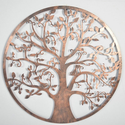 61.5 Cm Bronz Hayat Ağacı Metal Bahçe Duvar Sanatı Ev İçin
