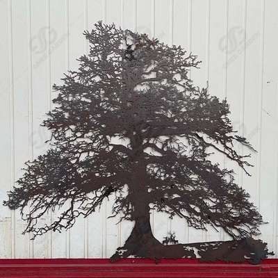 Park Dekorasyonu İçin Özelleştirilebilir Ağaç Şekilli Corten Çelik Heykel