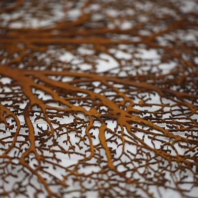 Corten Çelik Paslı Gerçekçi Dış Mekan Metal Ağaç Heykel Dekoratif