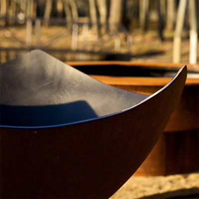 Veranda Dekoru İçin Ahşap Yanan Corten Çelik Ateş Çukuru