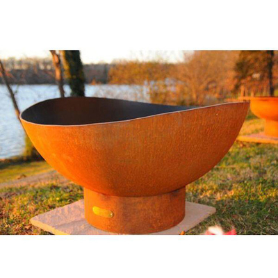 Veranda Dekoru İçin Ahşap Yanan Corten Çelik Ateş Çukuru
