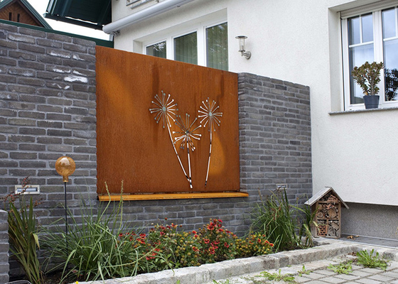 Lazer Kesim Karahindiba Desenleri Corten Çelik Bahçe Ekranları Dekorasyonu