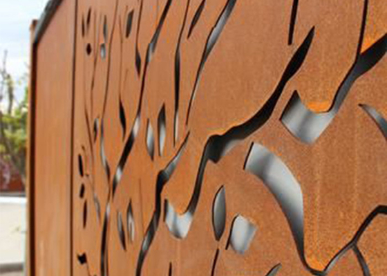 Meşe Ağacı Tasarımı Paslı Corten Çelik Gizlilik Ekranları Dekoratif 600 * 1200mm