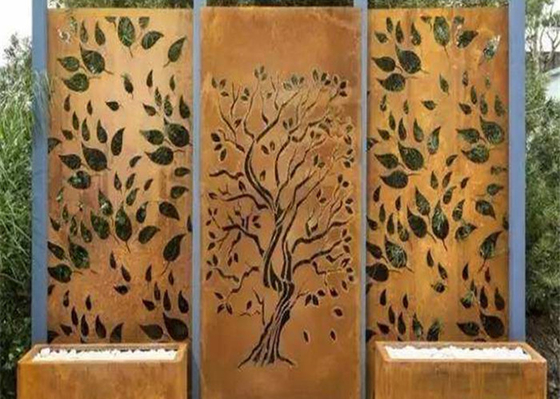 Meşe Ağacı Tasarımı Paslı Corten Çelik Gizlilik Ekranları Dekoratif 600 * 1200mm