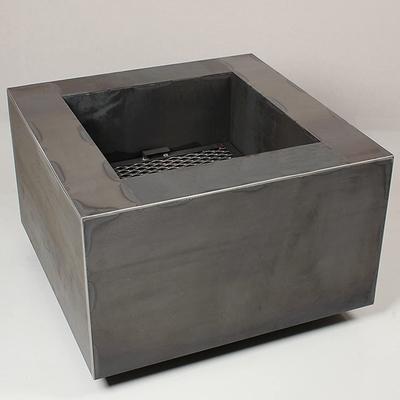 Açık Odun Yakma Kare Metal Ateş Çukuru 600 X 600 X H500mm