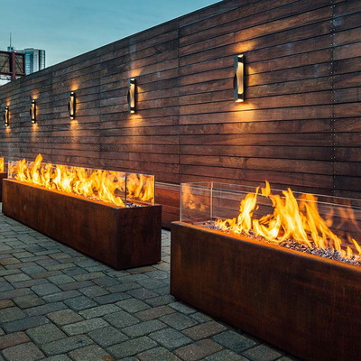 1500mm Dikdörtgen Metal Ateş Çukuru Isıtıcı Corten Çelik Modern Estetik