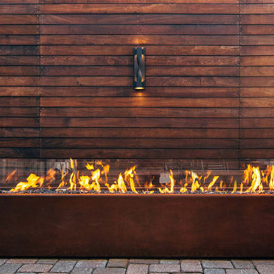 1500mm Dikdörtgen Metal Ateş Çukuru Isıtıcı Corten Çelik Modern Estetik