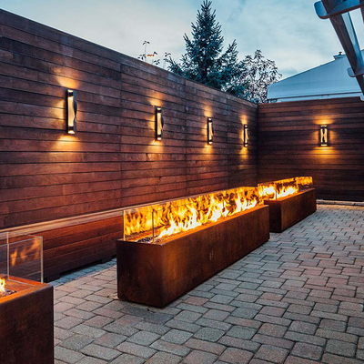 1500mm Dikdörtgen Metal Ateş Çukuru Isıtıcı Corten Çelik Modern Estetik