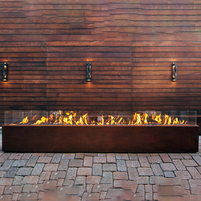 1500mm Dikdörtgen Metal Ateş Çukuru Isıtıcı Corten Çelik Modern Estetik